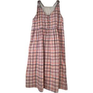 LOFT Plaid Lined Sleeveless Button Front V Neck Dress Size 2